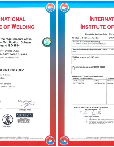 certificato ISO 3834 IIW